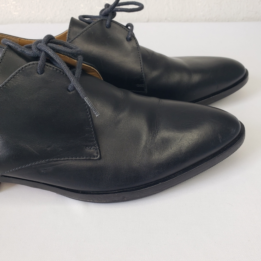 Everlane Black Leather Women's Oxfords Lace up Size 9 Made in Italy - Picture 6 of 14
